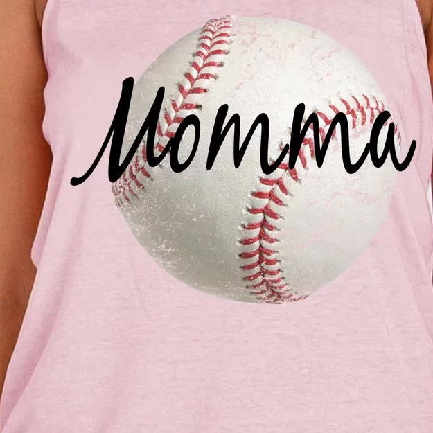 Baseball Momma Women's Knotted Racerback Tank