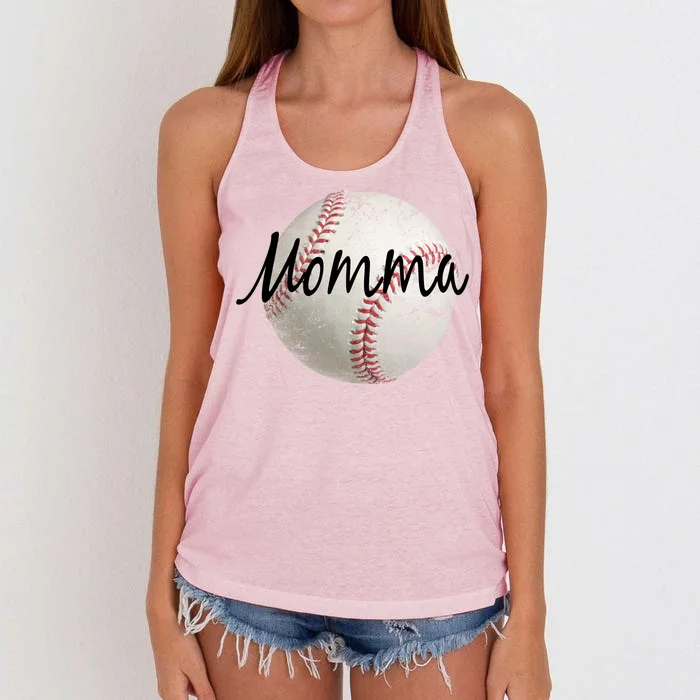 Baseball Momma Women's Knotted Racerback Tank