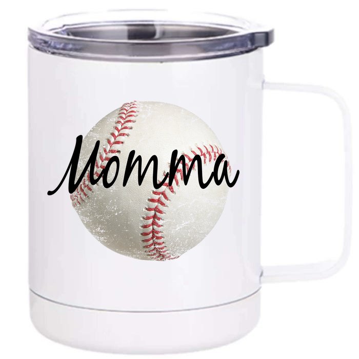 Baseball Momma Front & Back 12oz Stainless Steel Tumbler Cup