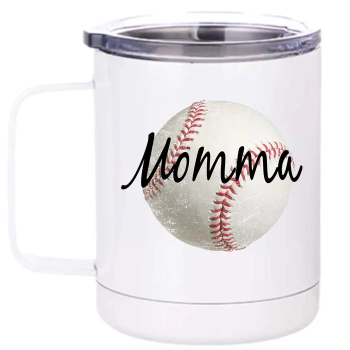 Baseball Momma Front & Back 12oz Stainless Steel Tumbler Cup