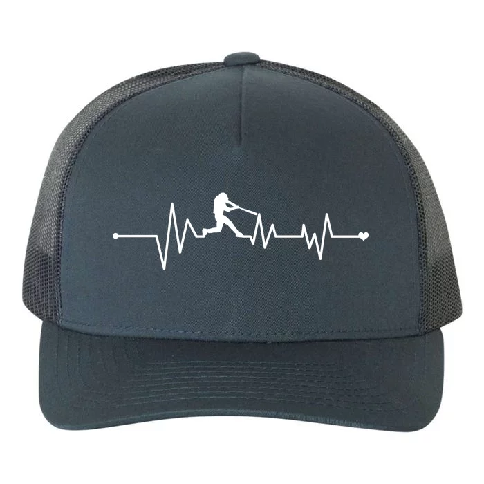 Baseball Player Heartbeat Yupoong Adult 5-Panel Trucker Hat