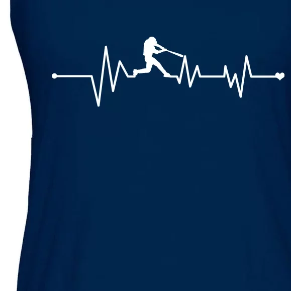 Baseball Player Heartbeat Ladies Essential Flowy Tank