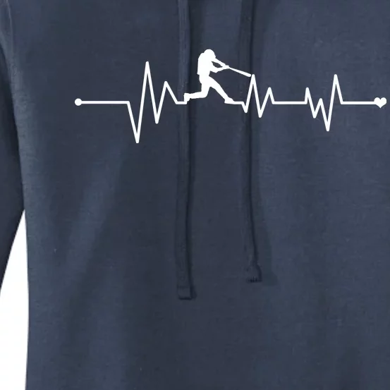 Baseball Player Heartbeat Women's Pullover Hoodie