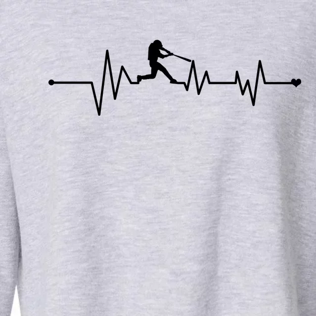 Baseball Player Heartbeat Cropped Pullover Crew