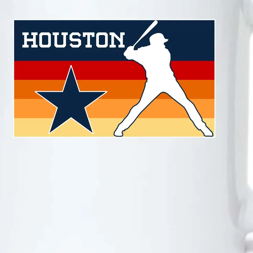 Baseball Player Silhouette Houston Flag Black Color Changing Mug