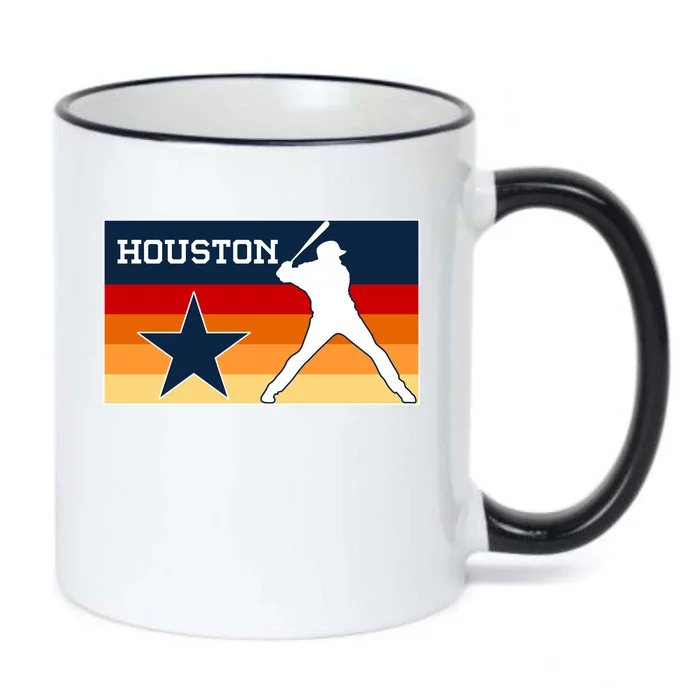 Baseball Player Silhouette Houston Flag Black Color Changing Mug