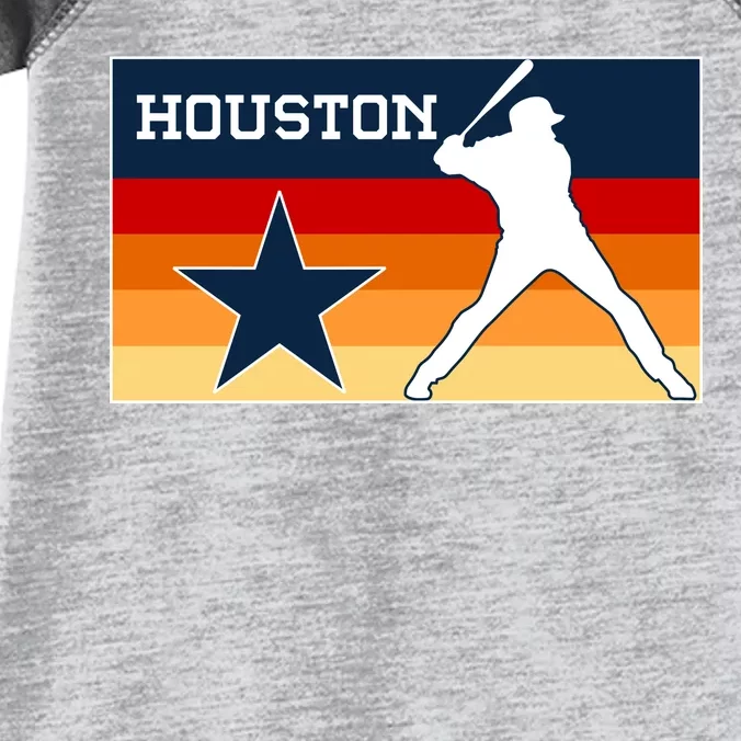 Baseball Player Silhouette Houston Flag Infant Baby Jersey Bodysuit