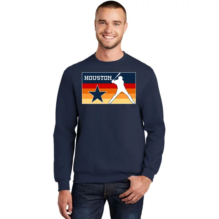 Baseball Player Silhouette Houston Flag Sweatshirt