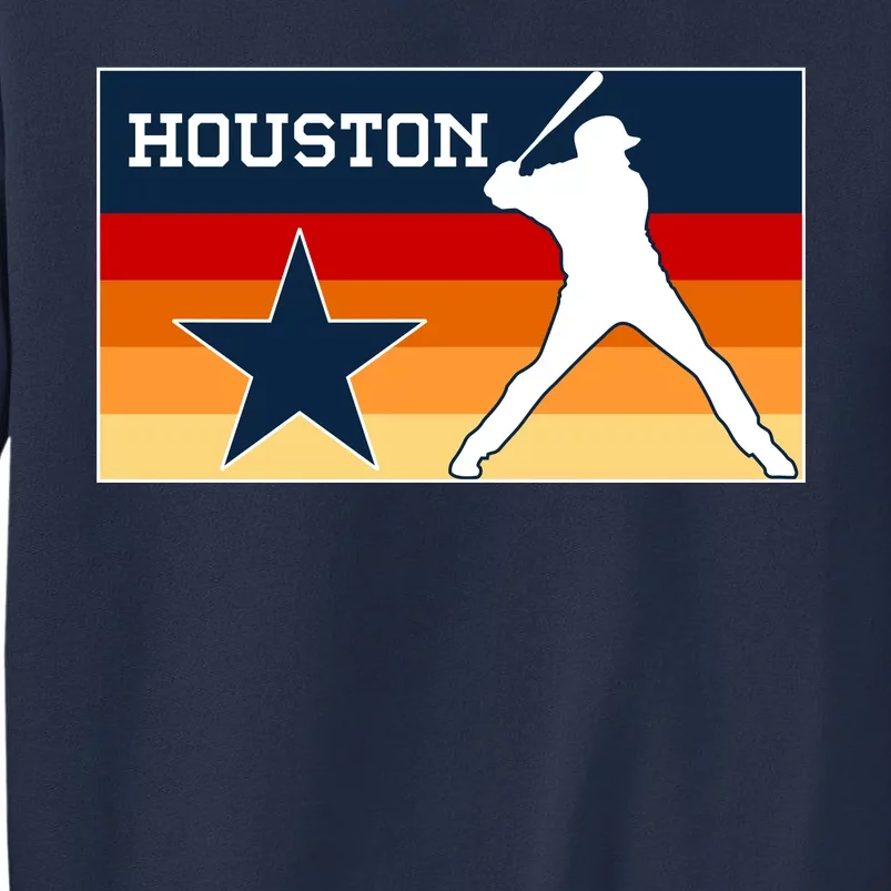 Baseball Player Silhouette Houston Flag Sweatshirt