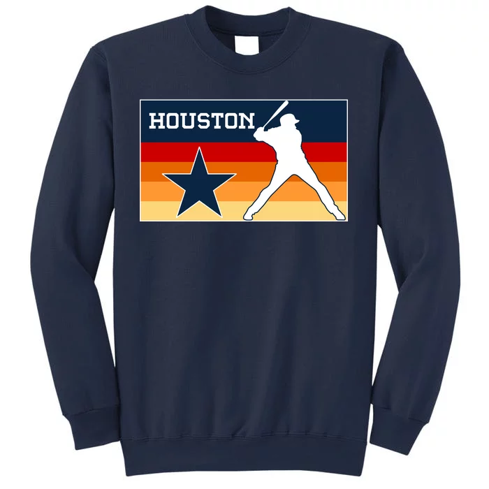 Baseball Player Silhouette Houston Flag Sweatshirt