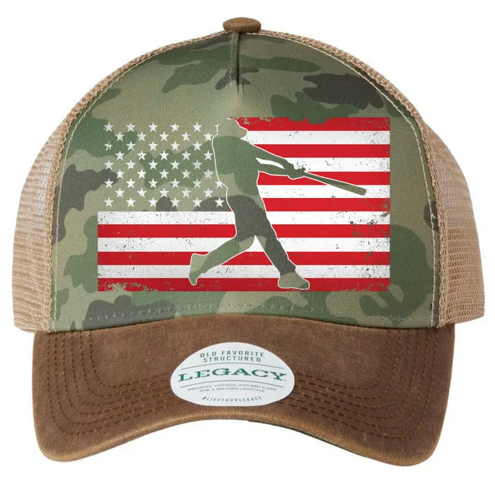 Baseball Player USA American Flag Legacy Tie Dye Trucker Hat