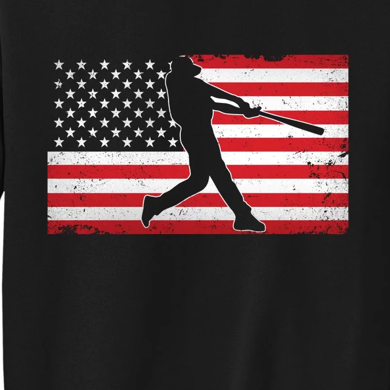 Baseball Player USA American Flag Sweatshirt