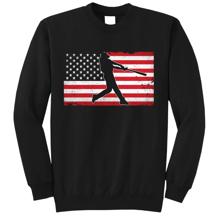 Baseball Player USA American Flag Sweatshirt