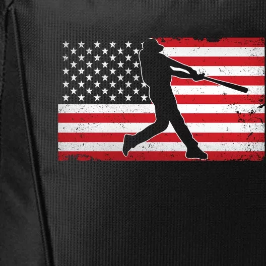 Baseball Player USA American Flag City Backpack