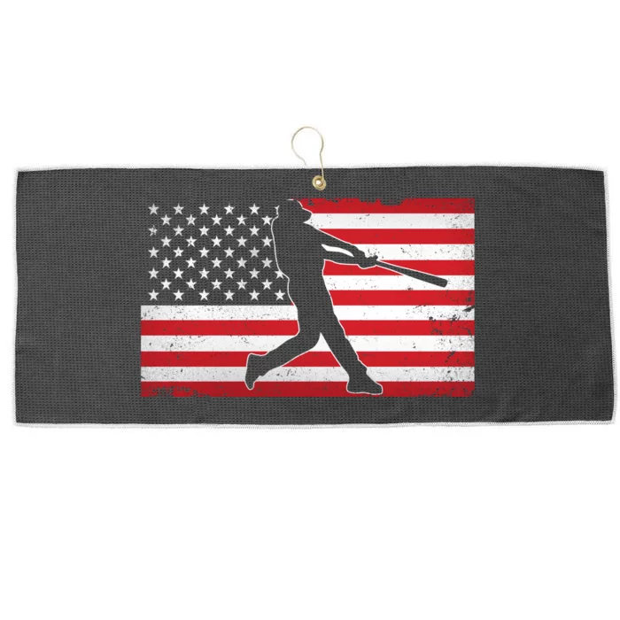 Baseball Player USA American Flag Large Microfiber Waffle Golf Towel