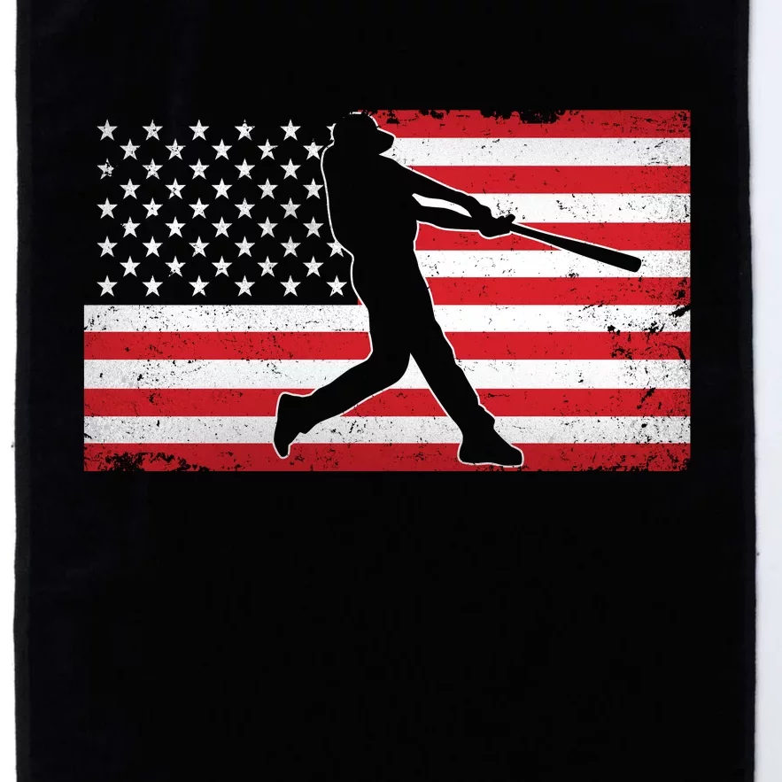 Baseball Player USA American Flag Platinum Collection Golf Towel