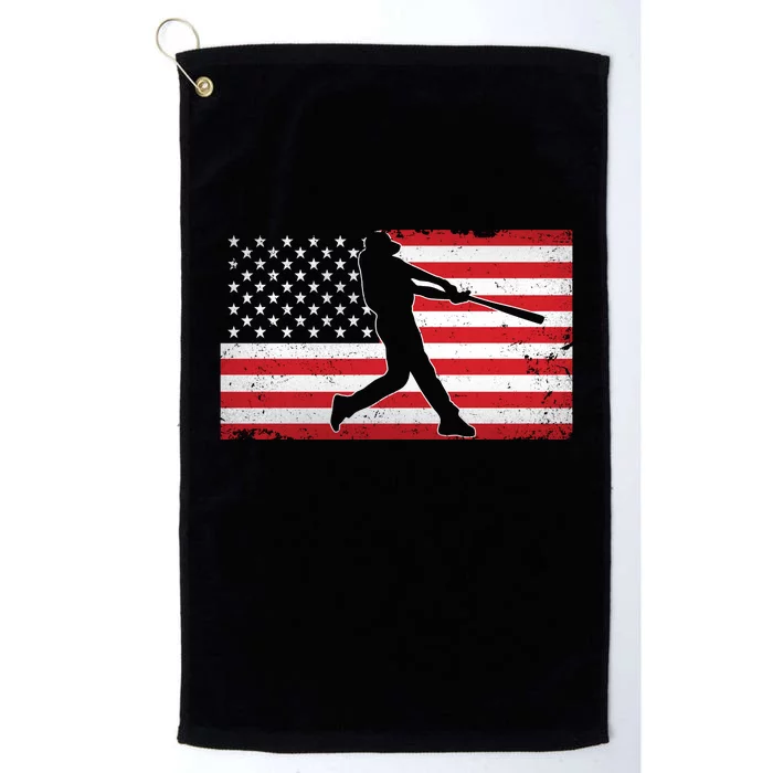 Baseball Player USA American Flag Platinum Collection Golf Towel