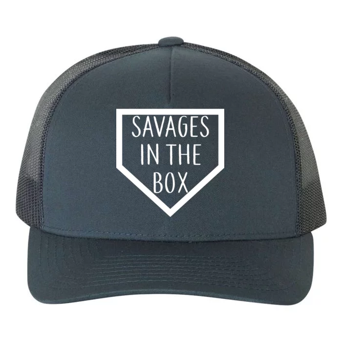 Baseball Savages In The Box Home Plate Yupoong Adult 5-Panel Trucker Hat