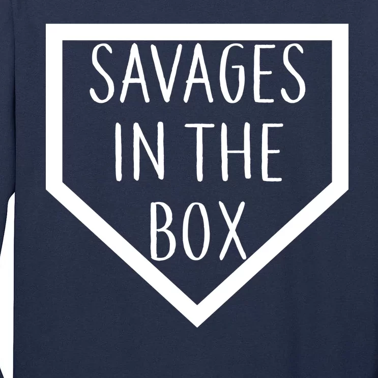 Baseball Savages In The Box Home Plate Tall Long Sleeve T-Shirt