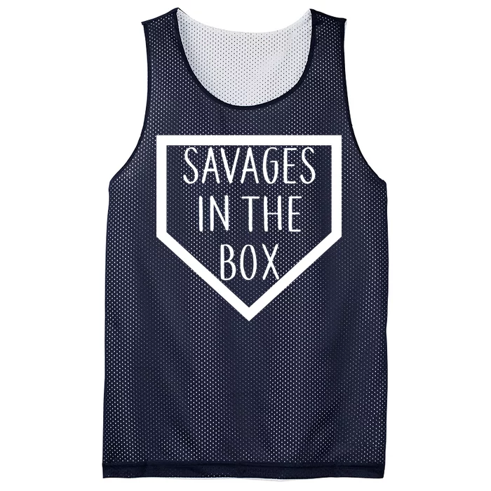 Baseball Savages In The Box Home Plate Mesh Reversible Basketball Jersey Tank