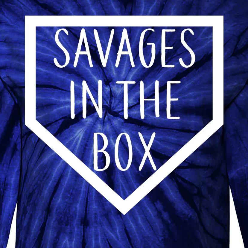 Baseball Savages In The Box Home Plate Tie-Dye Long Sleeve Shirt