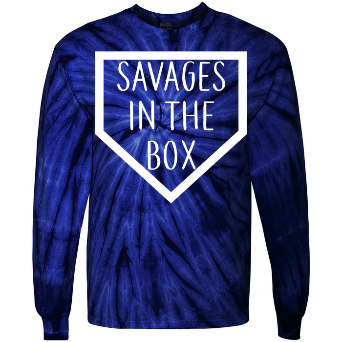 Baseball Savages In The Box Home Plate Tie-Dye Long Sleeve Shirt