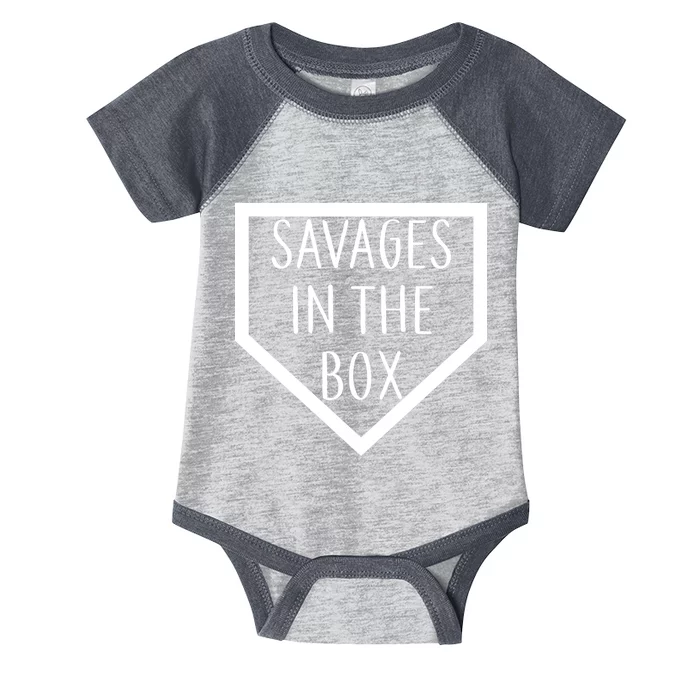 Baseball Savages In The Box Home Plate Infant Baby Jersey Bodysuit