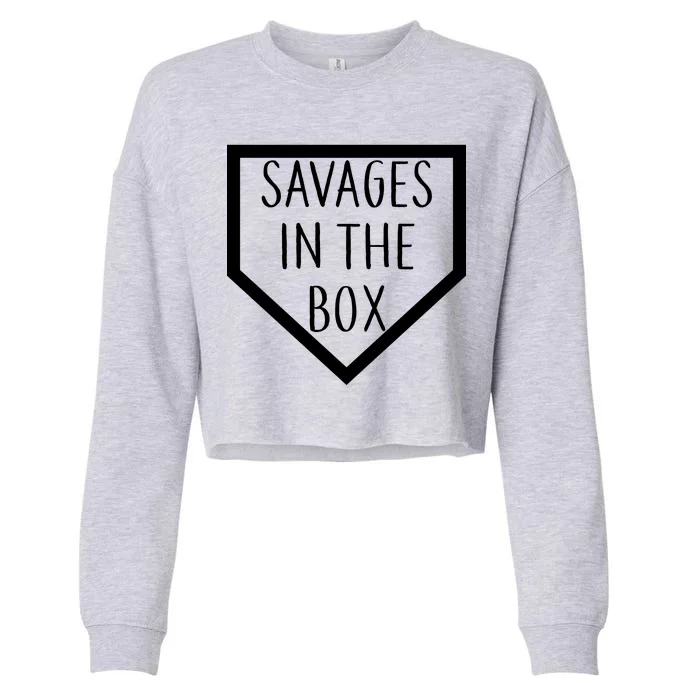 Baseball Savages In The Box Home Plate Cropped Pullover Crew