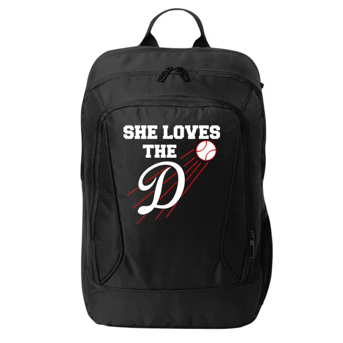 Baseball She Loves The D Los Angeles City Backpack