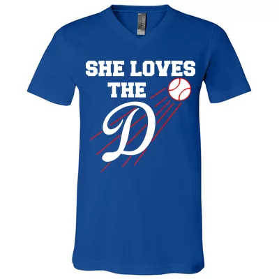 Teeshirtpalace Baseball She Loves The D Los Angeles Tie-Dye T-Shirt