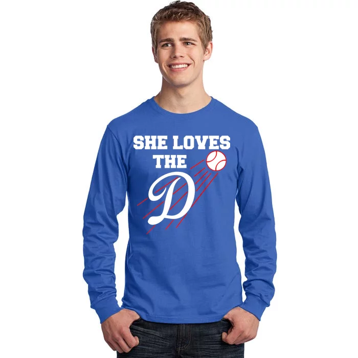 Baseball She Loves The D Los Angeles Tall Long Sleeve T-Shirt