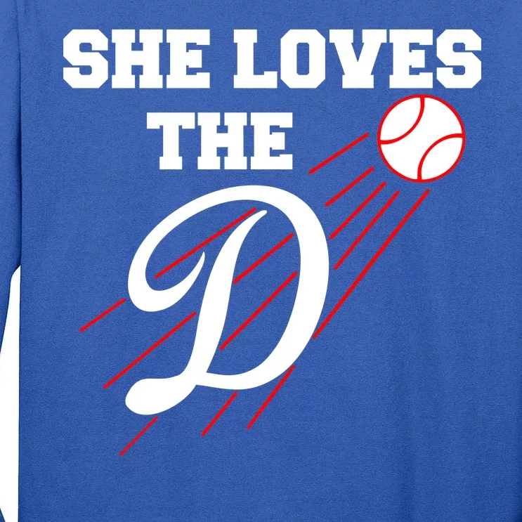 Baseball She Loves The D Los Angeles Tall Long Sleeve T-Shirt