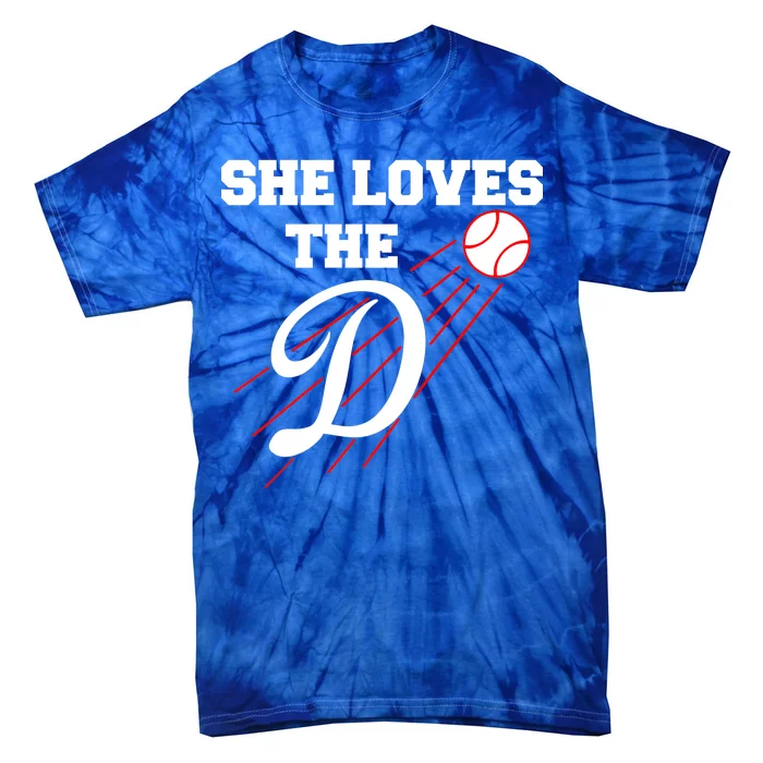 Teeshirtpalace Baseball She Loves The D Los Angeles Tie-Dye T-Shirt