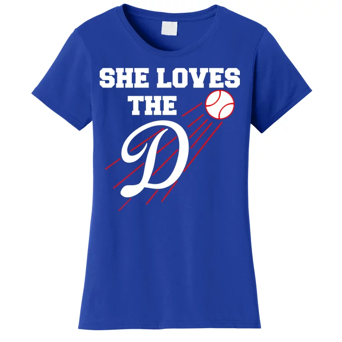 Teeshirtpalace Baseball She Loves The D Los Angeles T-Shirt