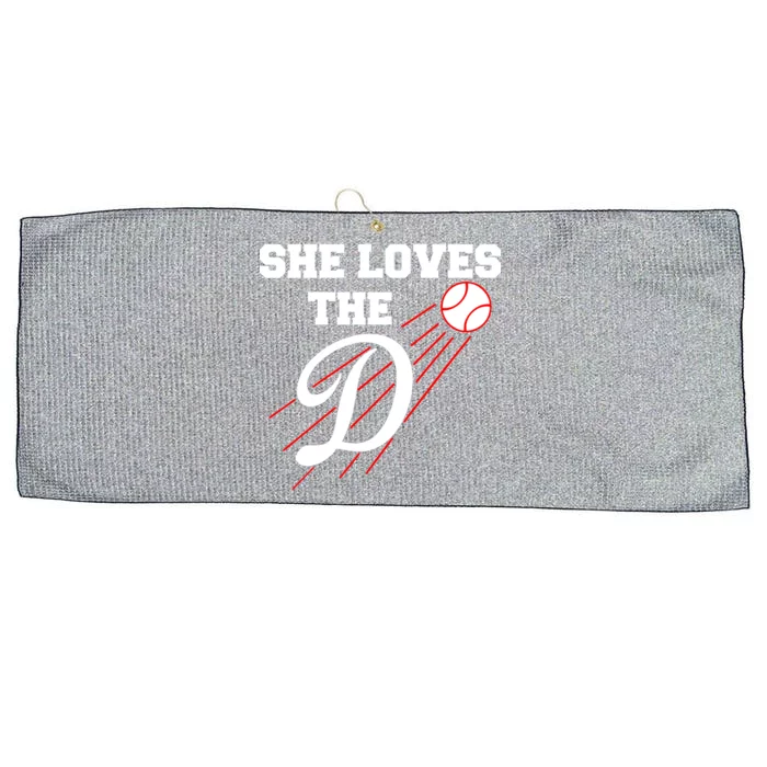 Baseball She Loves The D Los Angeles Large Microfiber Waffle Golf Towel