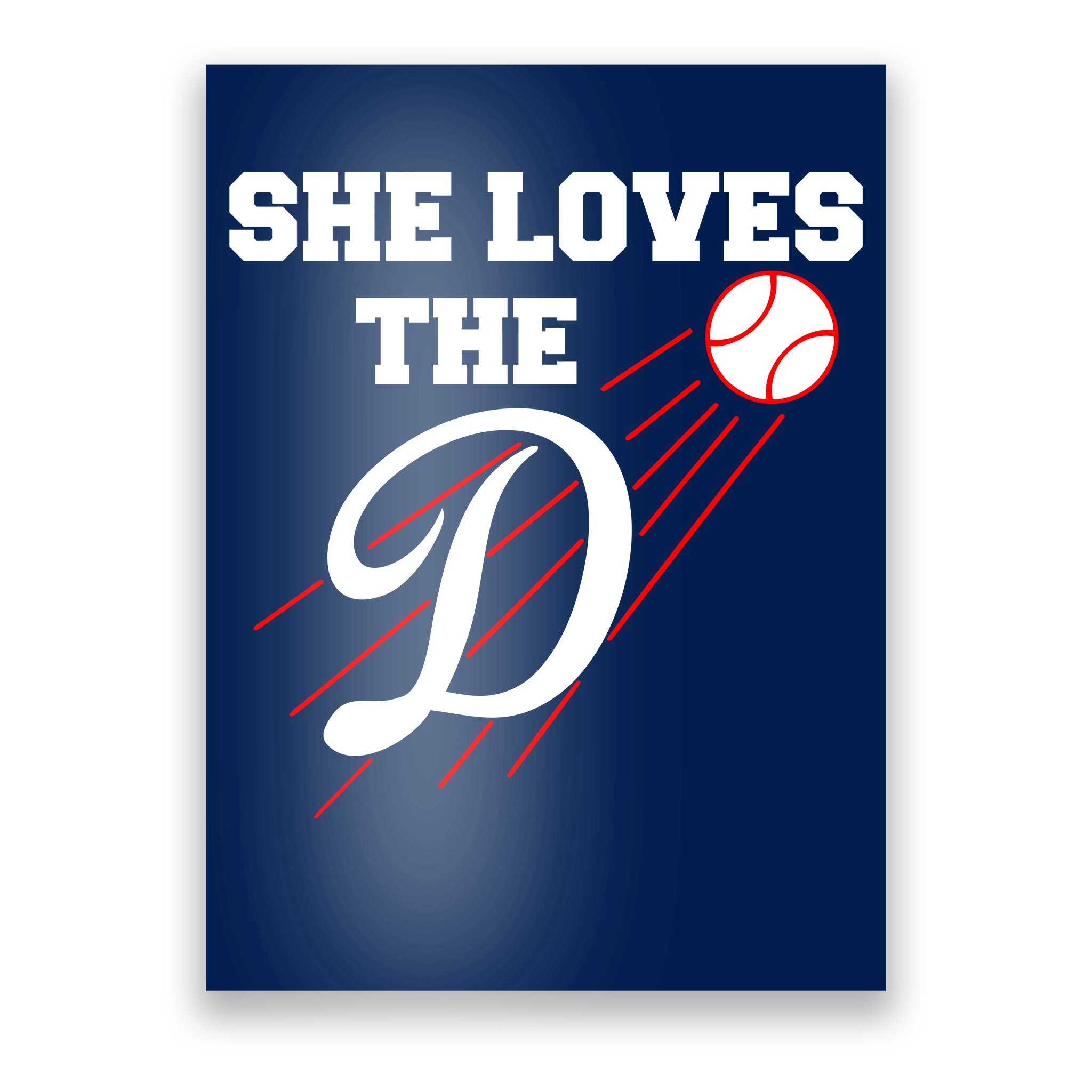 Teeshirtpalace Baseball She Loves The D Los Angeles Tie-Dye T-Shirt