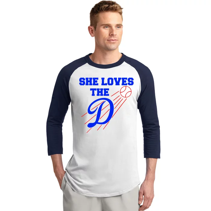 Teeshirtpalace Baseball She Loves The D Los Angeles T-Shirt