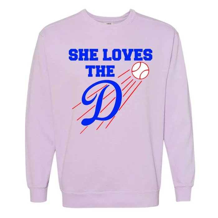 Baseball She Loves The D Los Angeles Garment-Dyed Sweatshirt