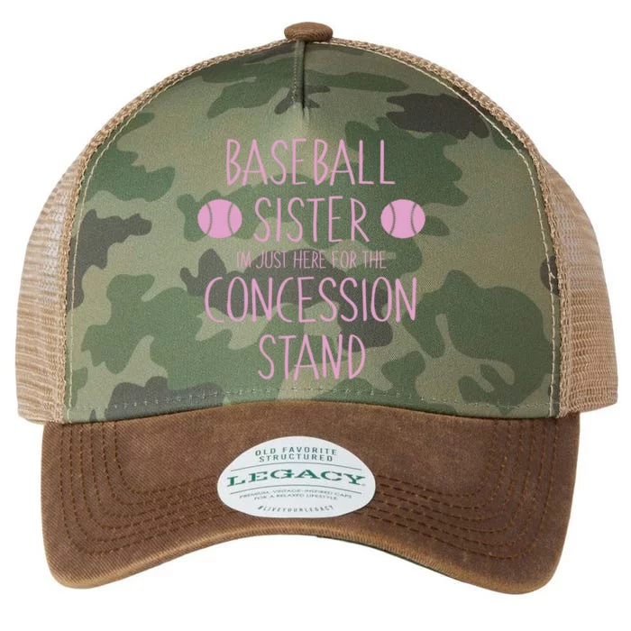 Baseball Sister I'm Just Here For The Concession Stand Legacy Tie Dye Trucker Hat