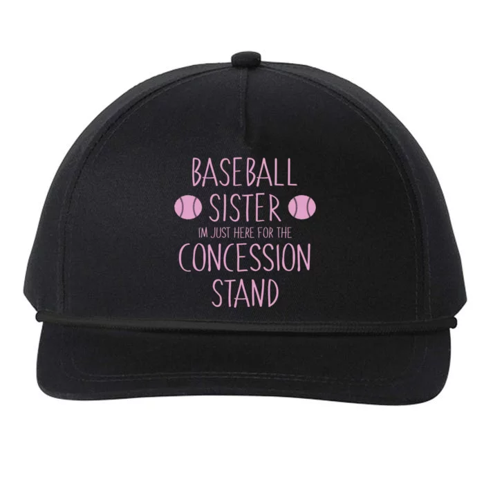 Baseball Sister I'm Just Here For The Concession Stand Snapback Five-Panel Rope Hat