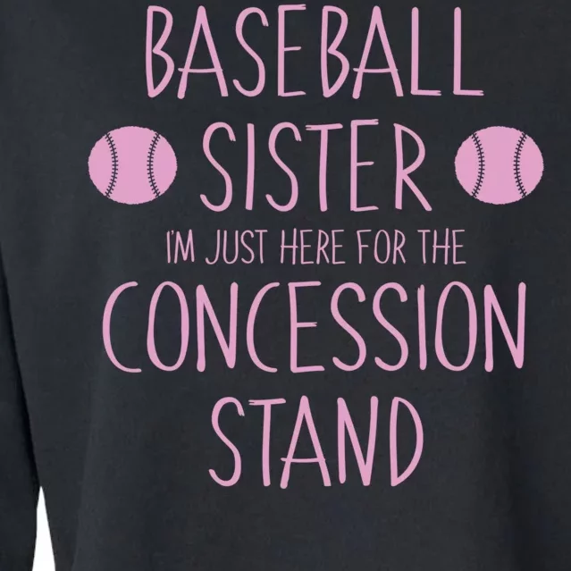 Baseball Sister I'm Just Here For The Concession Stand Cropped Pullover Crew