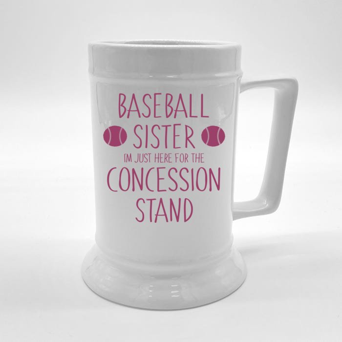 Baseball Sister I'm Just Here For The Concession Stand Front & Back Beer Stein