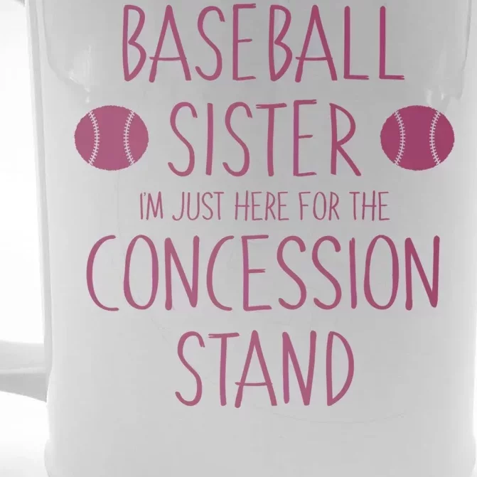 Baseball Sister I'm Just Here For The Concession Stand Front & Back Beer Stein