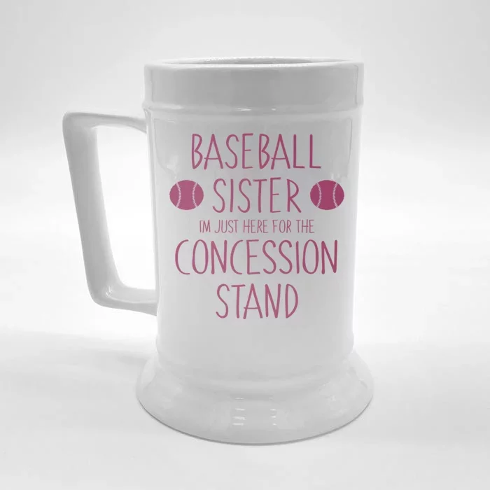 Baseball Sister I'm Just Here For The Concession Stand Front & Back Beer Stein