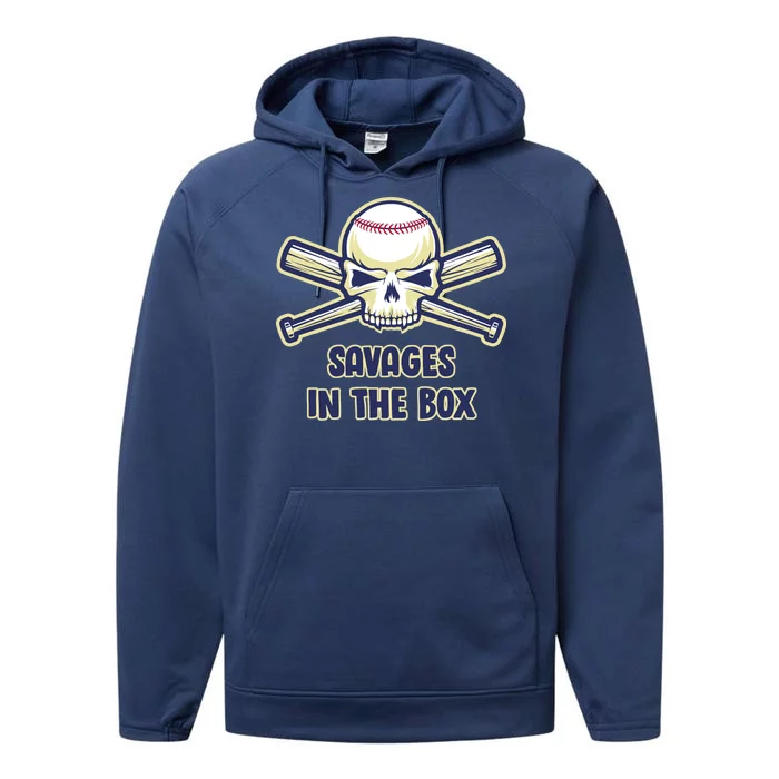 Baseball Skull Savages In The Box Performance Fleece Hoodie