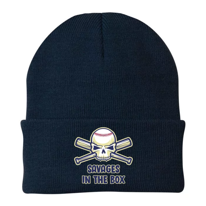 Baseball Skull Savages In The Box Knit Cap Winter Beanie