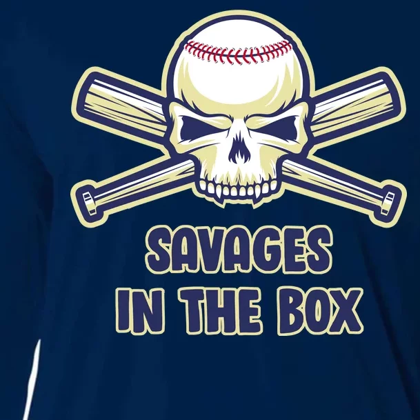 Baseball Skull Savages In The Box Cooling Performance Long Sleeve Crew