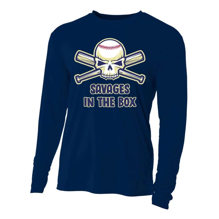 Baseball Skull Savages In The Box Cooling Performance Long Sleeve Crew