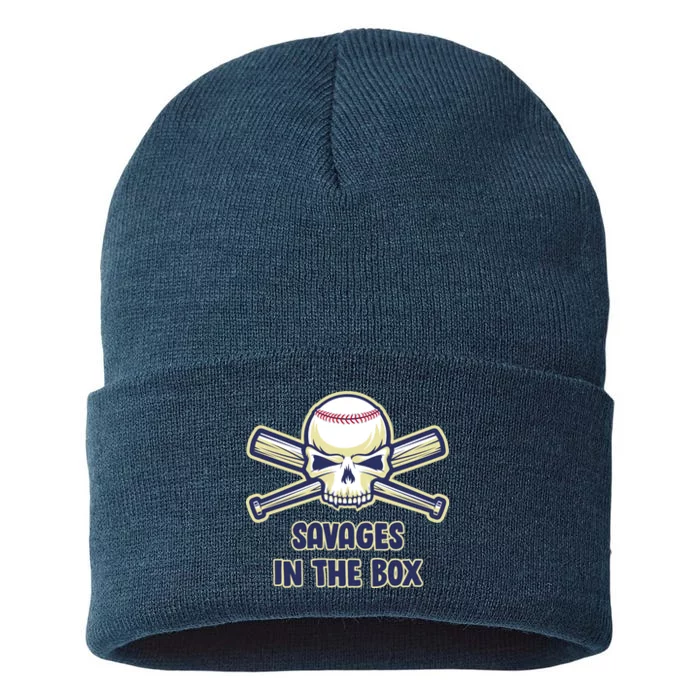 Baseball Skull Savages In The Box Sustainable Knit Beanie