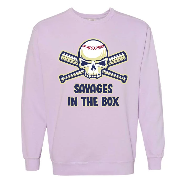 Baseball Skull Savages In The Box Garment-Dyed Sweatshirt